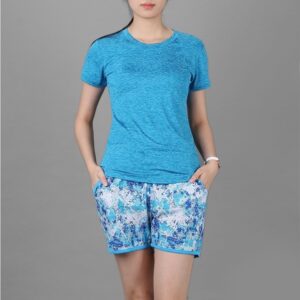 ÁO THUN THỂ THAO NỮ CỔ TIM COLO MÀU XANH YAMAHA CL1709989CT